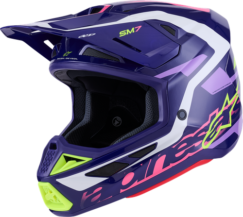 Alpinestars SM7 Helmet - Deed - Gloss Purple/Pink - XS 8302426-3142-XS
