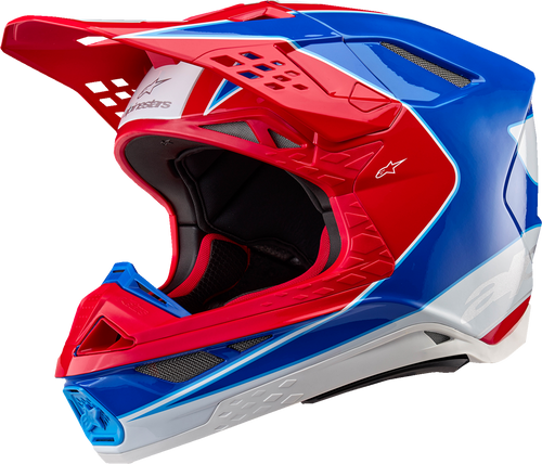 Alpinestars Supertech M10 Helmet - Aeon - MIPS - Gloss Bright Red/Blue - Small 8301923-3017-S