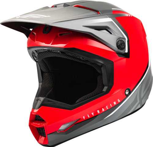FLY RACING Kinetic Vision Helmet Red/Grey Sm F73-8653S
