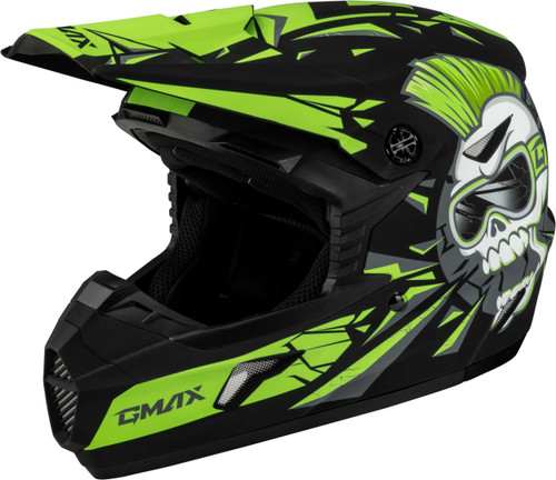 GMAX Youth Mx-46Y Unstable Helmet Matte Black/Green Ym D3465221