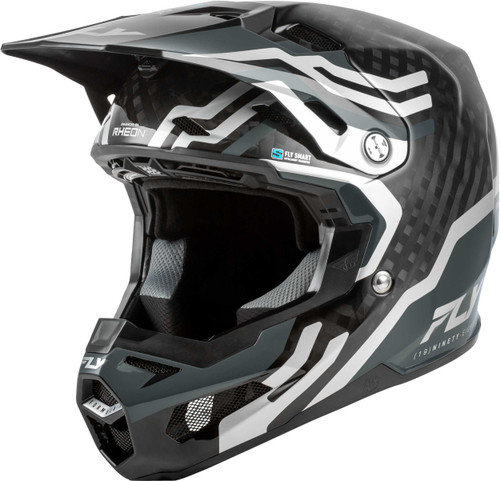 FLY RACING Formula S Carbon Byte Helmet Black Carbon/Grey/Silver Lg 73-4450L