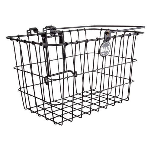 Wald Steel Bolt-On Front Bicycle Baskets Quick-Release 14.5x9.5x9" Black 3133GB