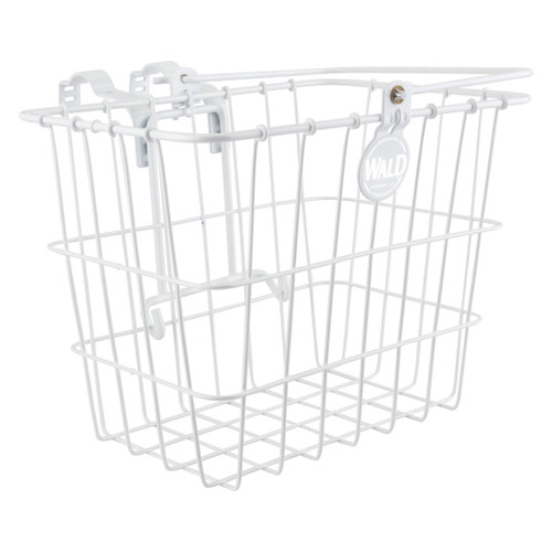Wald Steel Bolt-On Front Bicycle Baskets Quick-Release 11.75x8x9" White 3114WH