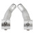 Origin8 Comp-Lite Alloy Bar Ends Short "Ski" Bend Silver 33882