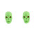 Trik Topz Bicycle Valve Caps Skull-only Green SHC-GN-2PK