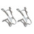 Origin8 Large Chrome Double Toe Clips - Durable Steel, Adjustable 70mm Depth 96415