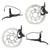 Clarks SYNC-4E Hydraulic E-Bike Brake Pair 180/160mm Post/IS Mount SYNC-4-F&R-180-160-AMROW