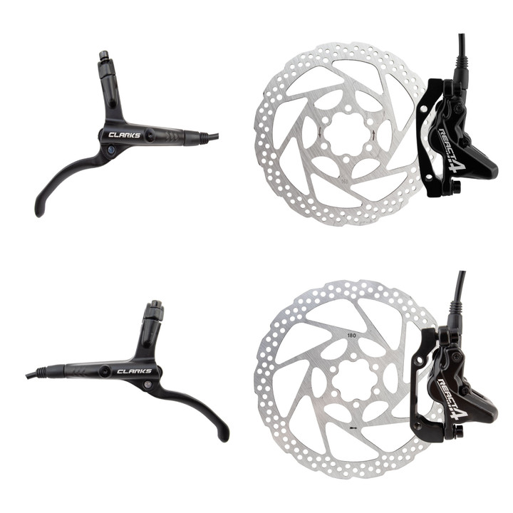 Clarks React 2 Hydraulic Disc Brake Kit 180/160mm REACT-4-FR180160AM-IS-ROW