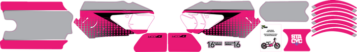D'Cor Visuals Stacyc Stability Cycle Graphic Kit - 16" - Brushless - Pink 10-80-203B