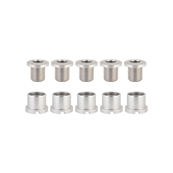 Origin8 Bicycle Chainring Bolts Set Alloy Silver / M8x8.5mm Bolt / M8x7mm Nut / Double/Triple 22772