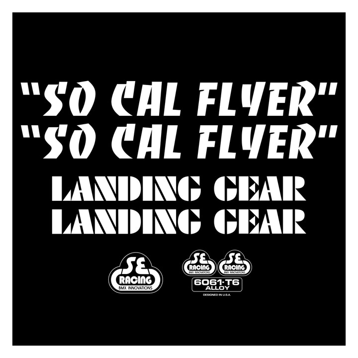 Genuine SE Bikes Decal Set SoCal Flyer White 4349