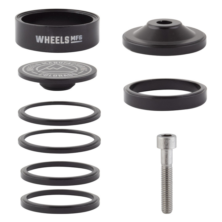 Wheels MFG StackRight Headset Spacer Kit Black SRHS-PKIT1