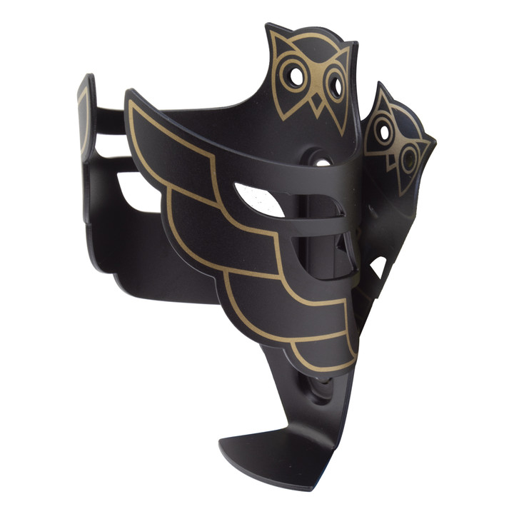 Aluminum Owl Water Bottle Cage Black/Gold 519