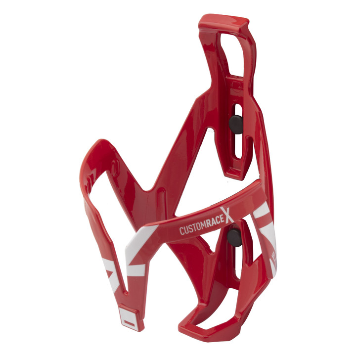 Elite Custom Race X Bottle Cage Red Glossy/White 240108