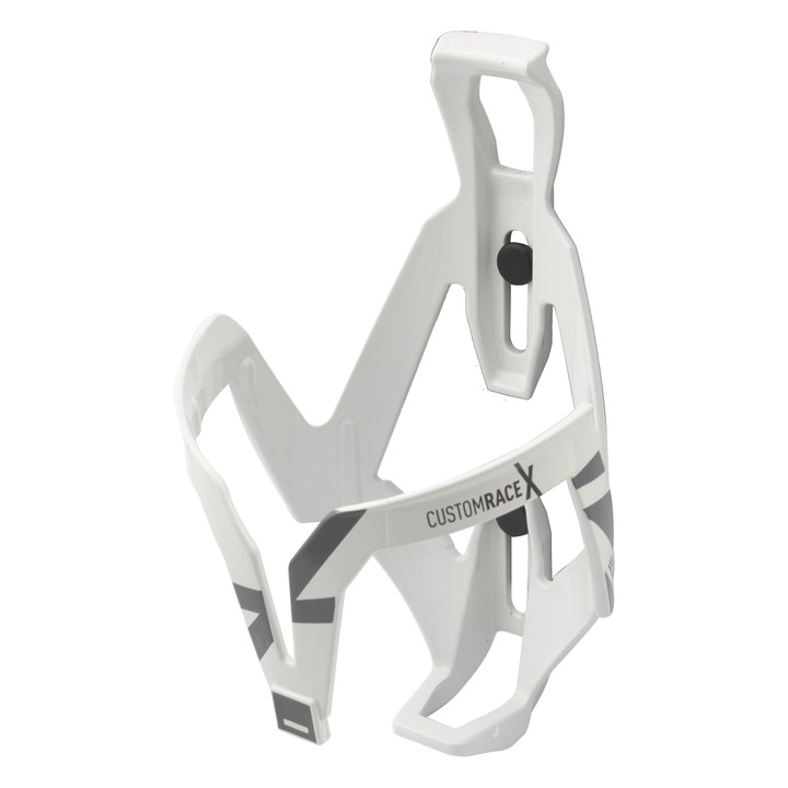 Elite Custom Race X Bottle Cage White Glossy/Gray 240109