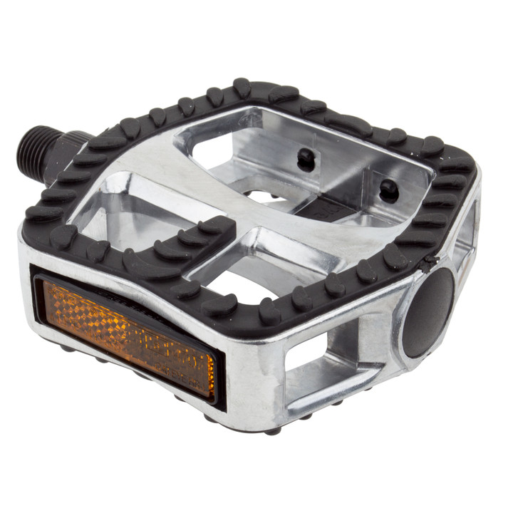 Sunlite Alloy Cruiser Platform Pedals Rubber Grip and Chromoly Spindle 9/16" 41349