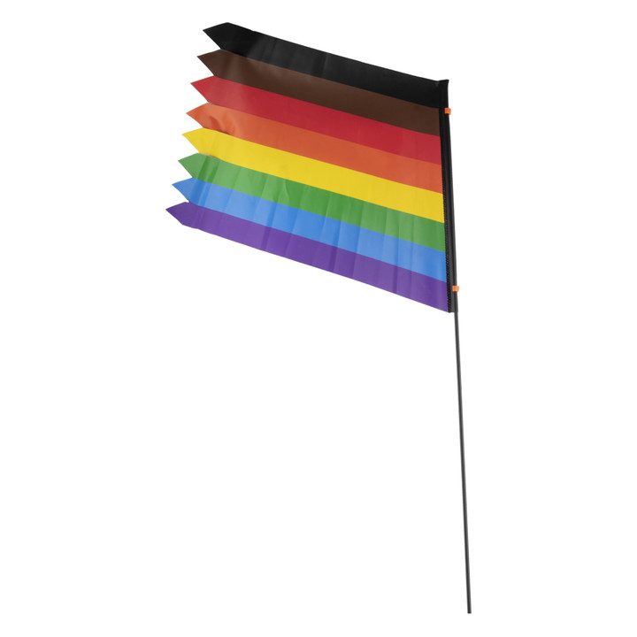 Sun Seeker Bicycle Safety Flags 72in Fiberglass Poles Rainbow Flag 914689