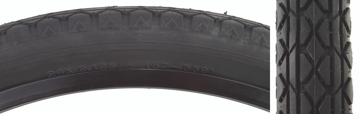 Sunlite Cruiser V52 26"x2.125 Clincher Folding Bicycle Tire Black 592853