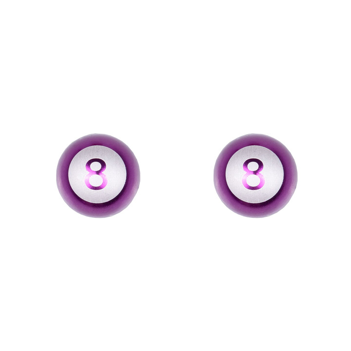 Trik Topz Bicycle Valve Caps 8-Ball Purple EBC-PP-2PK