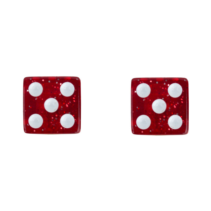 Trik Topz Bicycle Valve Caps Dice Glitter Red DIC-RG-2PK