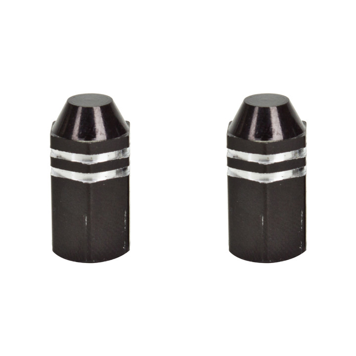 Trik Topz Bicycle Valve Caps Finned Black HFC-BK-2PK