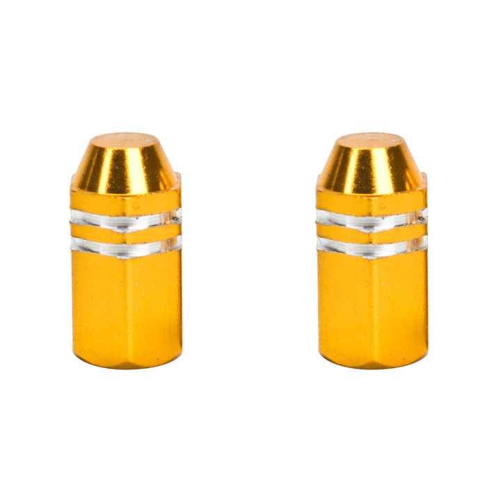 Trik Topz Bicycle Valve Caps Finned Gold HFC-GD-2PK