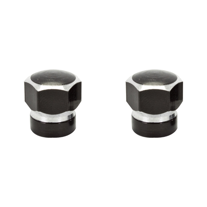 Trik Topz Bicycle Valve Caps Hex 2-Tone Black HTC-BK-2PK