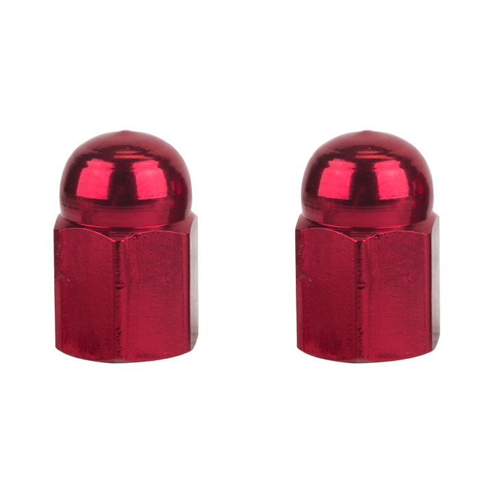Trik Topz Bicycle Valve Caps Hex Dome Red HDC-RD-2PK