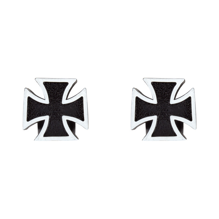 Trik Topz Bicycle Valve Caps Iron Cross Black ICC-BK-2PK