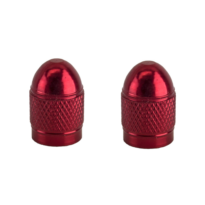Sunlite Red Anodized Alloy Bullet Tip Valve Caps for Schrader Valves 96114