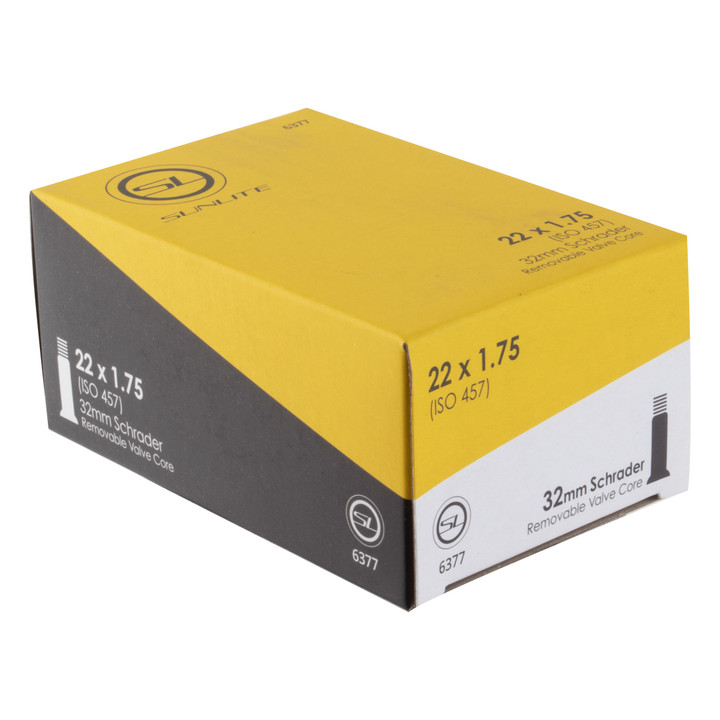 Sunlite Schrader Valve Tube 22x1.75, 32mm Valve Stem, Durable Wall Thickness 6377