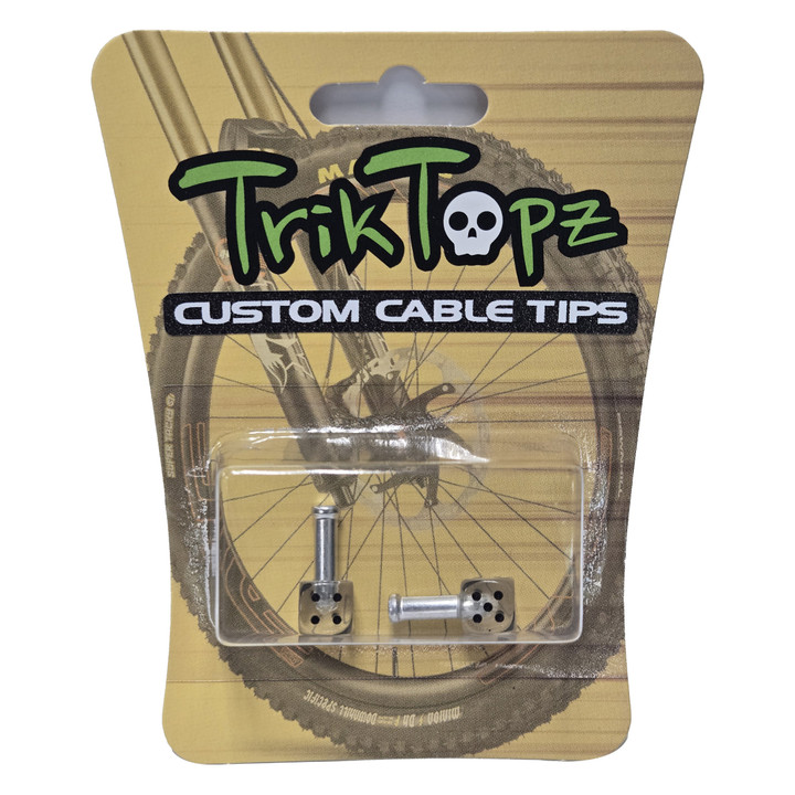 Trik Topz Dice Tips Clear - Custom Bicycle Cable Ends and Fray Prevention DIT-CL-2PK