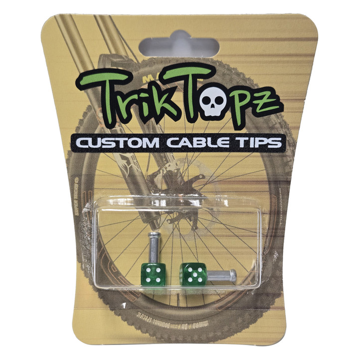 Trik Topz Dice Tips Clear Green - Custom Cable Ends, Fray Prevention DIT-CG-2PK