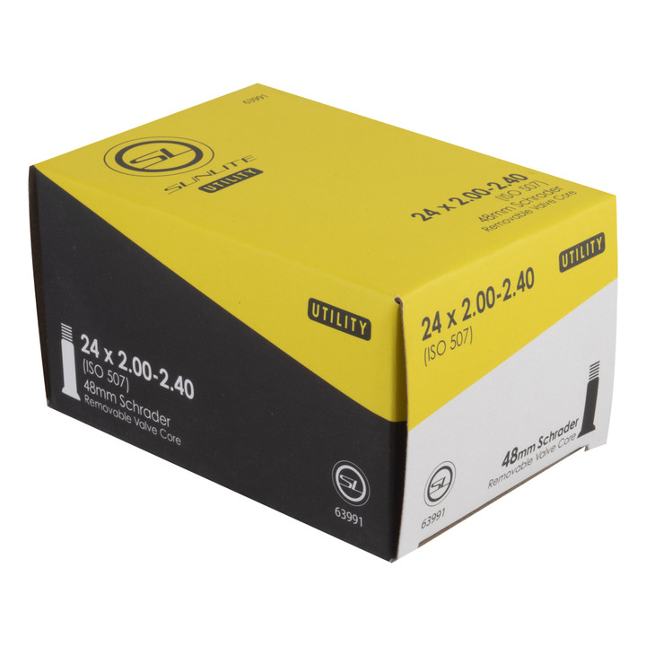 Sunlite 24x2.00-2.40 Schrader Valve Inner Tube - Durable Wall, 54mm Stem 63991