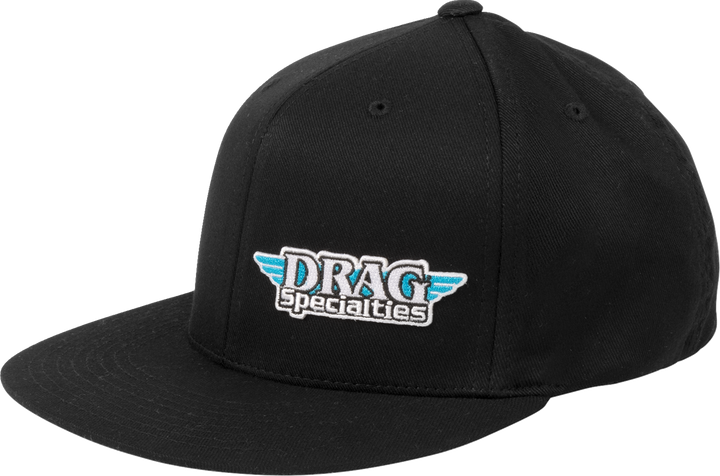 Throttle Threads Drag Specialties Flat Bill Hat - Black DRG23H12BKOR