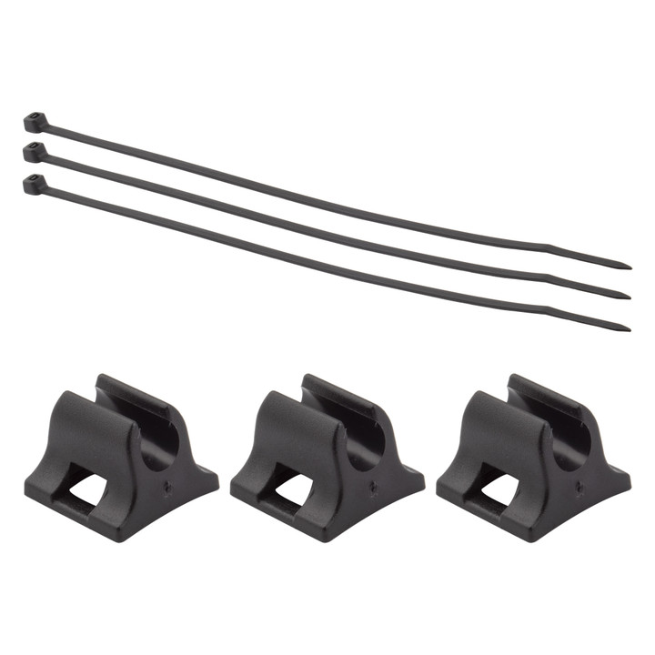 Clarks Black Plastic Cable Clips and Ties - Bike Frame Cable Management, Disc Brake and Housing Guide, 3-Pack CCGCT-3PB