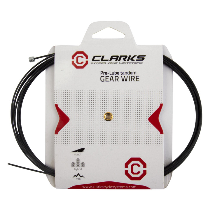 Clarks Galvanized Teflon Bike Gear Cable - MTB and Road, 3060mm, Black W5057/120