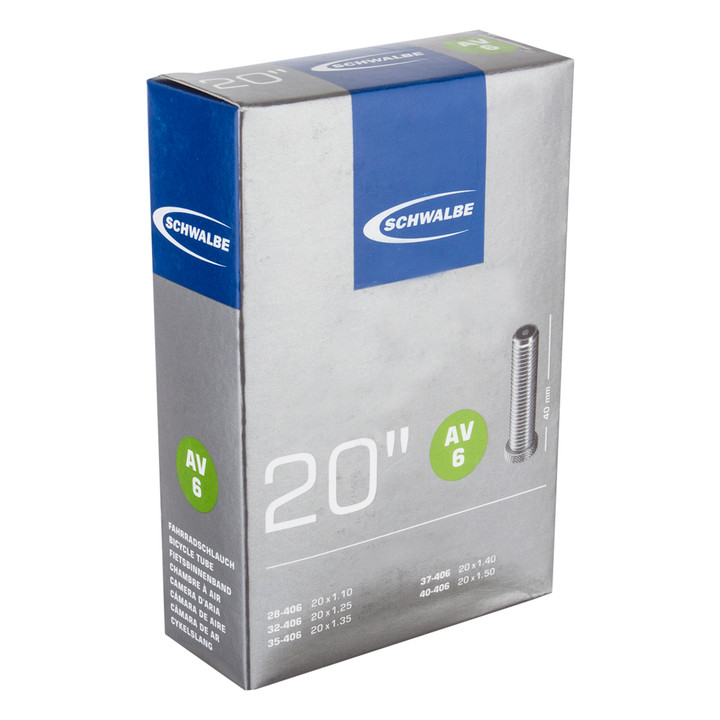 Schwalbe 20x1.1-1.50 SV Tube Nickel Plated Valve and Wide Compatibility 10413310