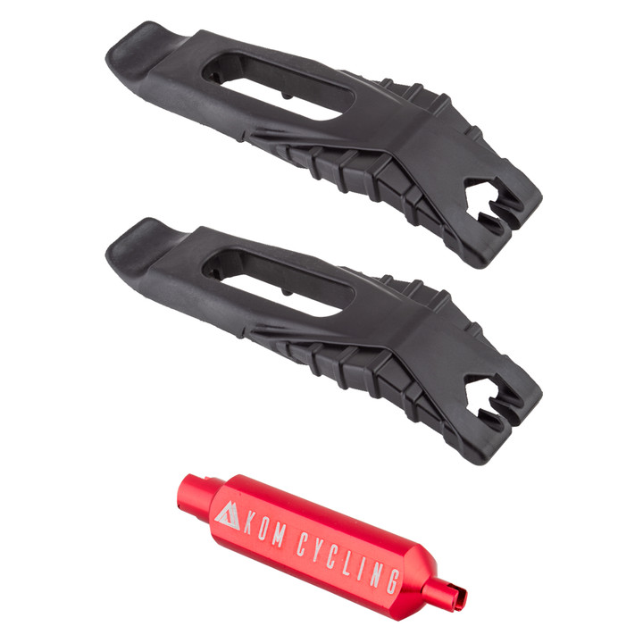 Kom Cycling Tubeless Tire Lever and Valve Core Remover Set (Black) VC01
