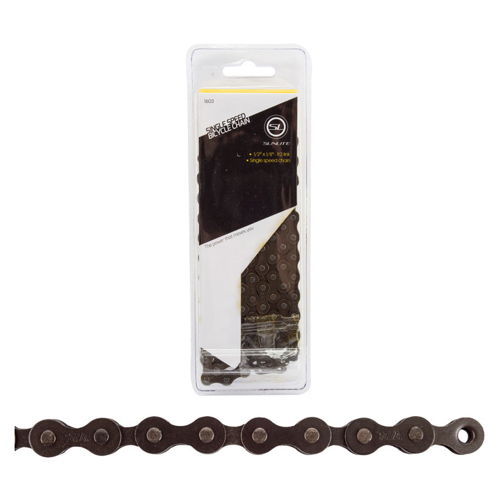 Sunlite SCN-SS 112-Link Black Steel Single Speed Bike Chain 1603