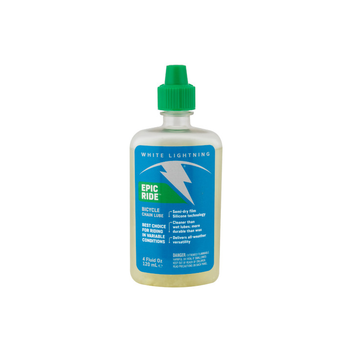 White Lightning Epic Ride Bike Chain Lube - Synthetic, All-Conditions, Drip 4oz E50040102