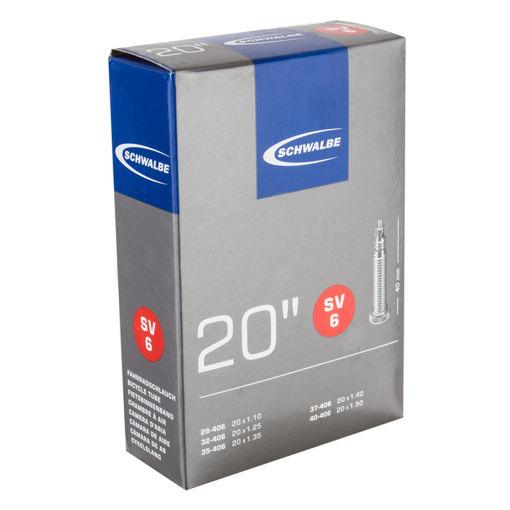 Schwalbe 20x1.1-1.50 PV Inner Tube Nickel Plated Valve and 40mm Stem 10413313