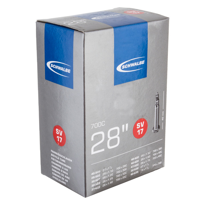 Schwalbe 700x28-47 Bicycle Inner Tube Presta Valve - Durable Rubber, Nickel Plated Stem 10429343