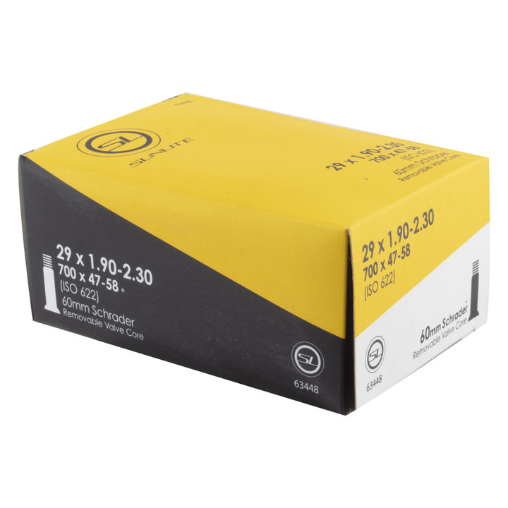 Sunlite 29x1.90-2.30 Schrader Valve Tube, 60mm, Slim Wall Design 63448
