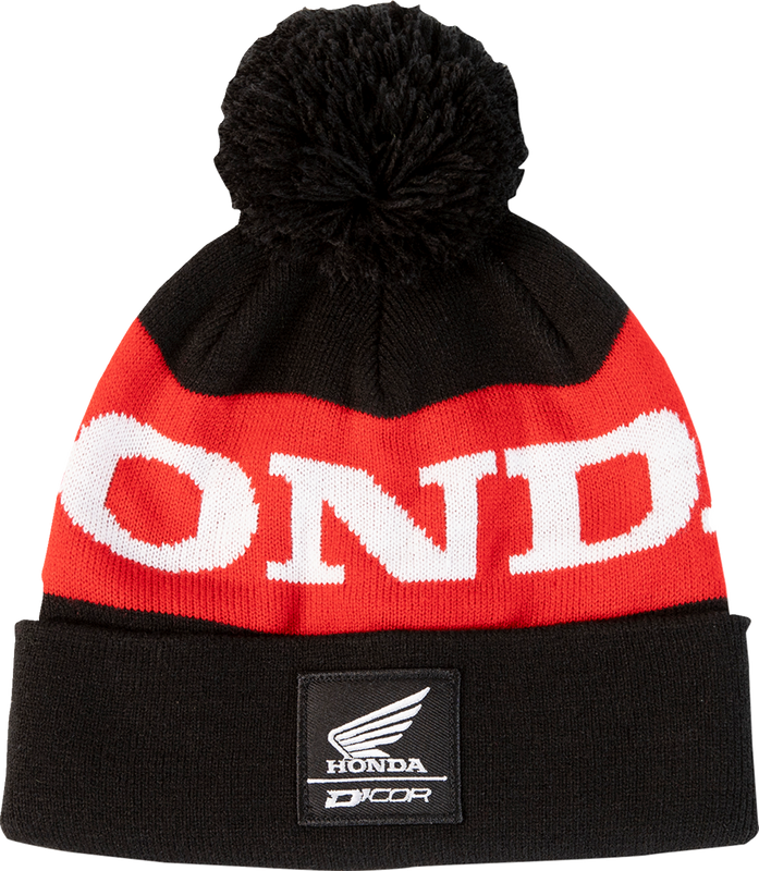 D'Cor Visuals Honda Stripe Beanie - Black/Red 70-129-1