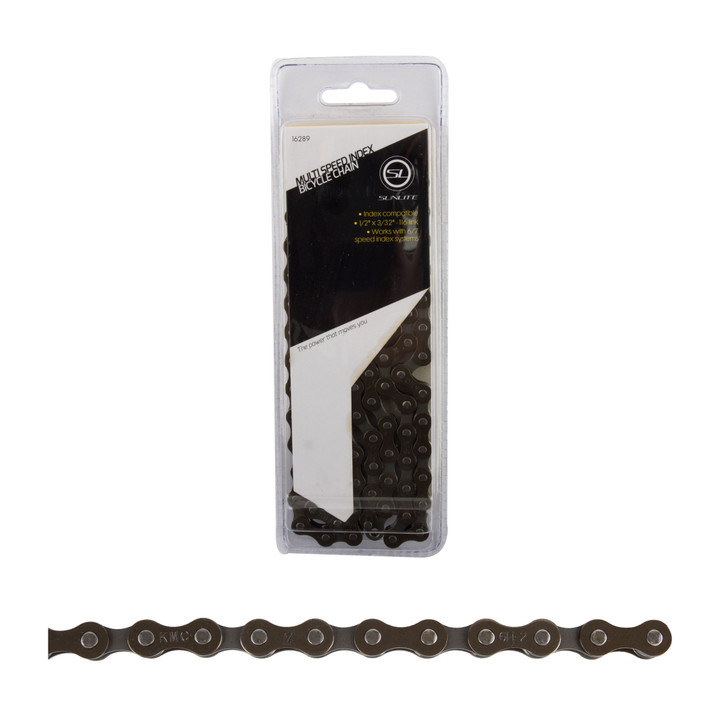 Sunlite SCN-MSi 6/7/8-Speed Black Steel Bike Chain 116 Links 16289