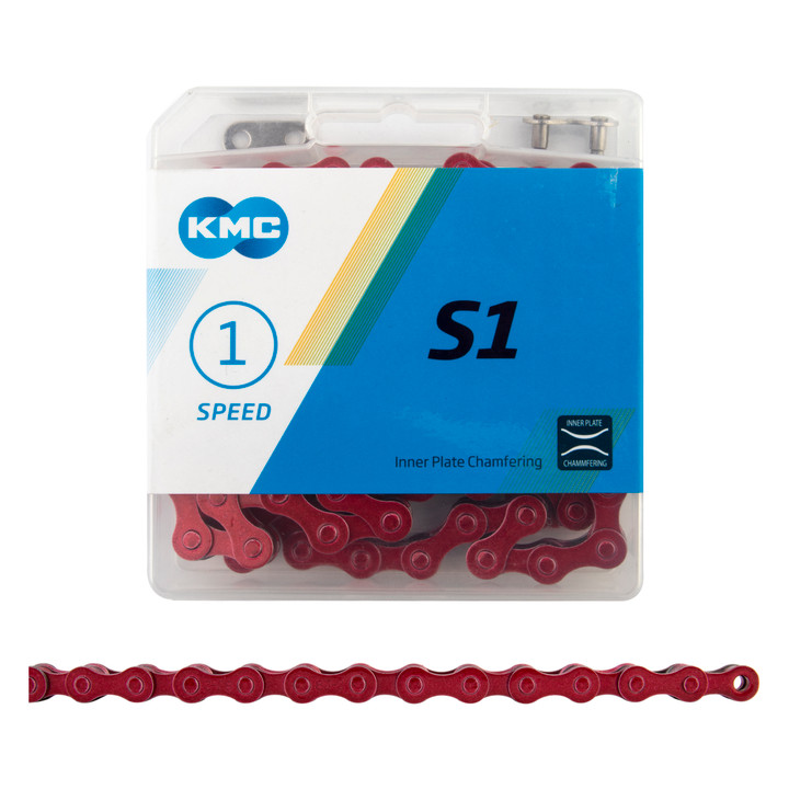 KMC S1 Single Speed Chain 112 Links, Anti-Drop Design, Durable Steel CN41087