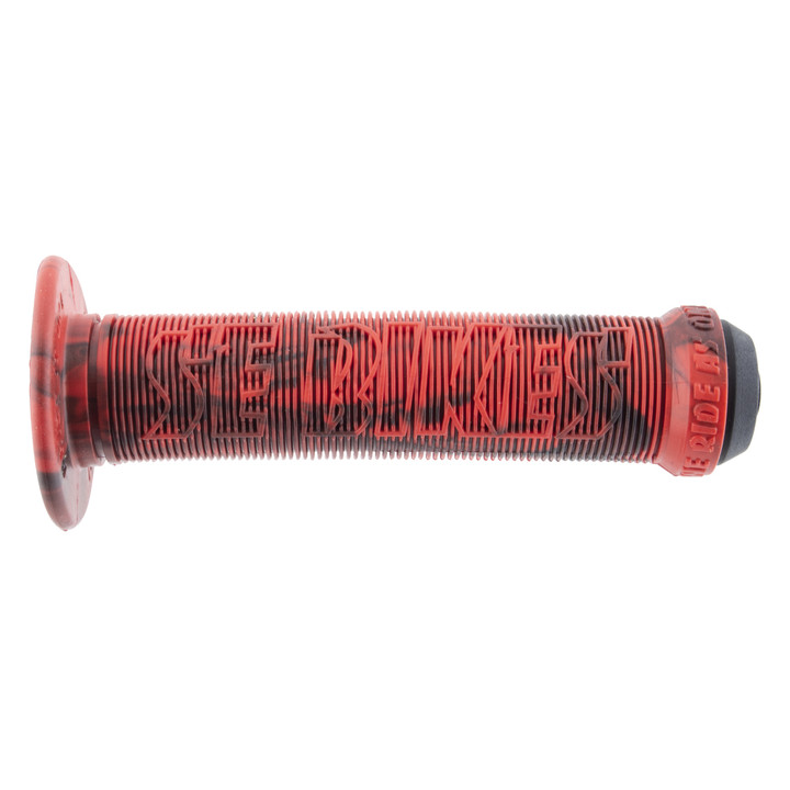 SE Bikes Life Grips Flange - Soft Pruven Rubber, Red Swirl 4642