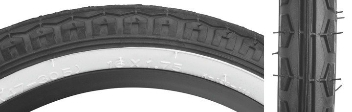Sunlite Street 16x1.75 BMX Tire Reflective Sidewall, Black/White 59254