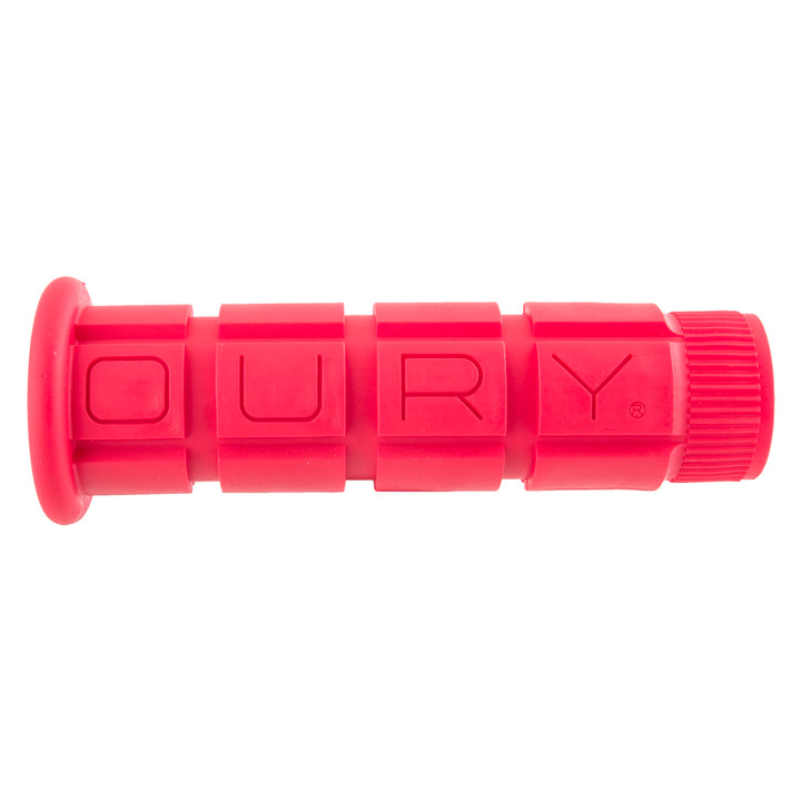Oury Single Compound Handlebar Grips Red Flangeless No Lock 114mm OSCGOG50